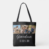 Oma Gewordene Zwarte 3 Foto Witte Script Tot Tote Bag (Achterkant)