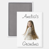 Oma Gift - Foto & Naam van het kleinkind - Magneet (Voorkant / Achterkant)
