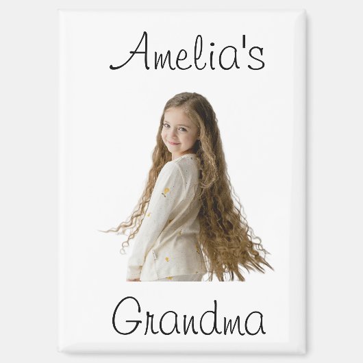 Oma Gift - Foto & Naam van het kleinkind - Magneet (Voorkant)