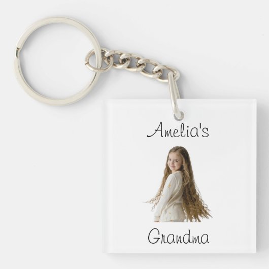 Oma Gift - Foto & Naam van het kleinkind - Sleutelhanger (voorkant)