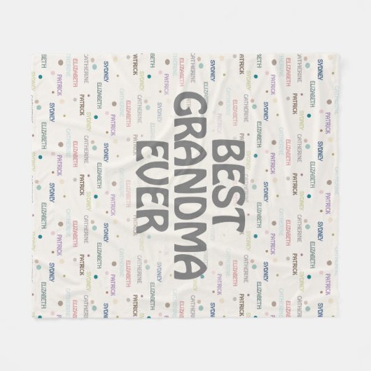 Oma Gift Kleinkinderen 3-4 Namen Fleece Deken (Voorkant (Horizontaal))