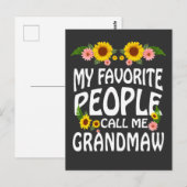 Oma Gift Mijn favoriete mensen noemen me oma Briefkaart (Voorkant / Achterkant)