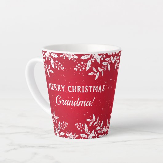 Oma Gift, Van Naam, Kerstmis Feestelijk Latte Mok (Linkerhoek)