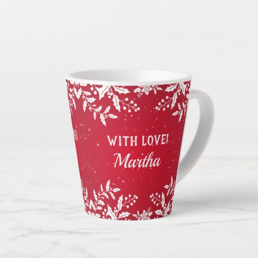 Oma Gift, Van Naam, Kerstmis Feestelijk Latte Mok (Rechterhoek)