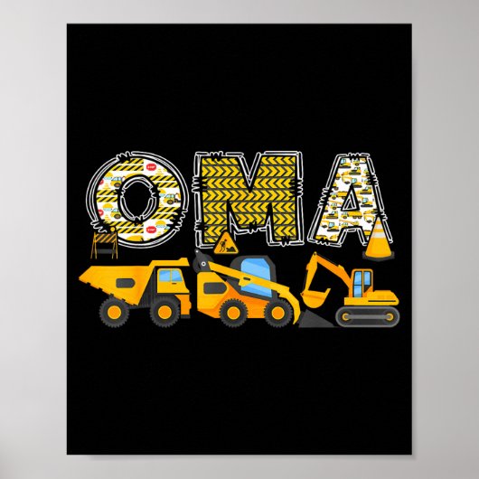 Oma graafmachine kinderen bijpassende familie poster (Voorkant)