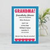 Oma. Grandbaby Shower met hart Kaart (Staand voorkant)