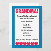 Oma. Grandbaby Shower met hart Kaart (Voorkant / Achterkant)