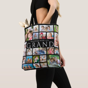 Oma GRANDKIDS MAKE LIFE GRAND 21 Fotocollage Tote Bag