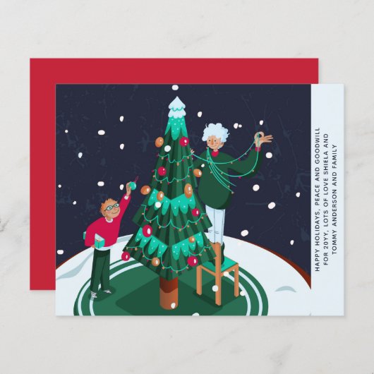 Oma Grandsom versiert kerstboom op maat (Voorkant / Achterkant)