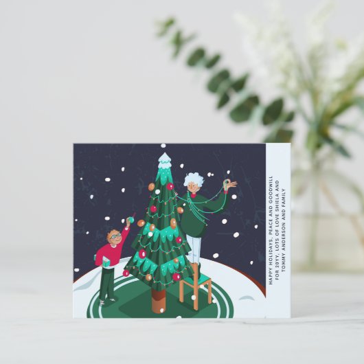 Oma Grandsom versiert kerstboom op maat (Staand voorkant)