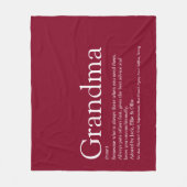 Oma Granny Definition Burgundy Modern Fun Fleece Deken (Voorkant)