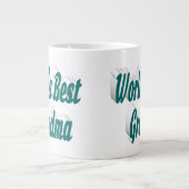 Oma groene halve typografie grote koffiekop (Voorkant)