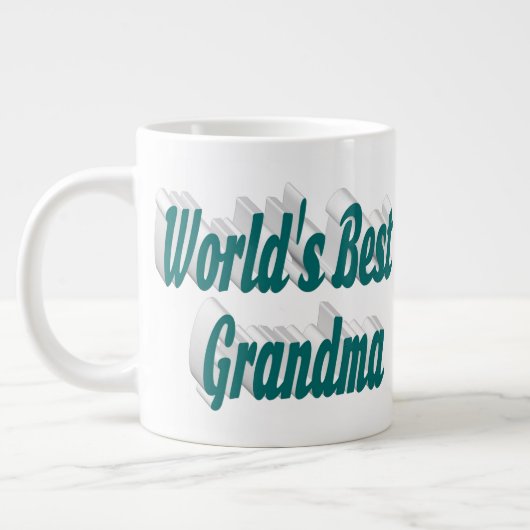 Oma groene halve typografie grote koffiekop (Links)