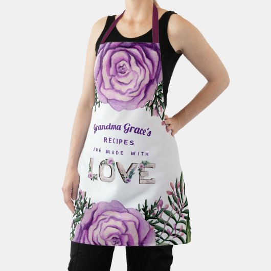 Oma Grootkinderen Gift Bloemen Koken Bakken Chefs Schort (Insitu)