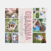 Oma Grootkinderen knuffel roze foto collage Fleece Deken (Voorkant (Horizontaal))