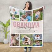 Oma Grootkinderen knuffel roze foto collage Fleece Deken