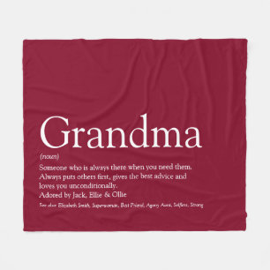 Oma Grootmoeder Definitie Bourgondië Modern Plezie Fleece Deken
