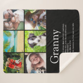 Oma, Grootmoeder Definitie Foto Collage Sherpa Deken (Voorkant (horizontaal))