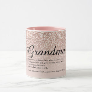 Oma Grootmoeder Definitie Roze Goud Glitters Mok