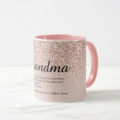 Oma Grootmoeder Definitie Roze Goud Glitters Mok (Voorkant rechts)