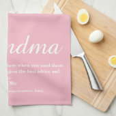Oma, Grootmoeder Definitie Script Roze Theedoek (Quarter Fold)