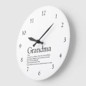 Oma, Grootmoeder, Opoe Quote Zwart en Wit Grote Klok (Hoek)