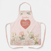 Oma Grootmoeder Quote Waterverf Roze Bloemen Schort (Voorkant)