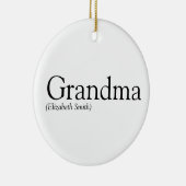 Oma Grootmoeder Zwart en Wit Pret Keramisch Ornament (Rechts)
