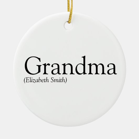 Oma Grootmoeder Zwart en Wit Pret Keramisch Ornament (Voorkant)