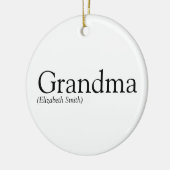 Oma Grootmoeder Zwart en Wit Pret Keramisch Ornament (Links)