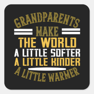 Oma - Grootouders maken Wereld Warmer Vierkante Sticker