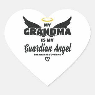 Oma Guardian Angel kijkt over mij in herinnering Hart Sticker