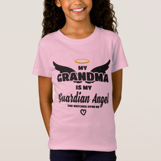Oma Guardian Angel kijkt over mij in herinnering T-shirt (Voorkant)