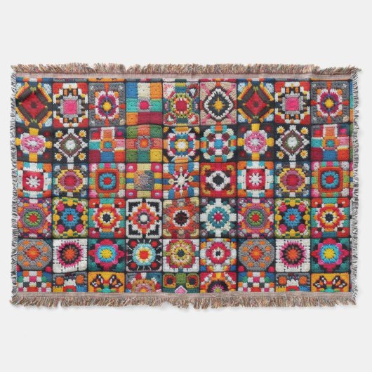 Oma-hakenpatroon voor dekensprint  deken (Voorkant)