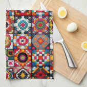 Oma-hakenpatroon voor dekensprint  theedoek (Quarter Fold)