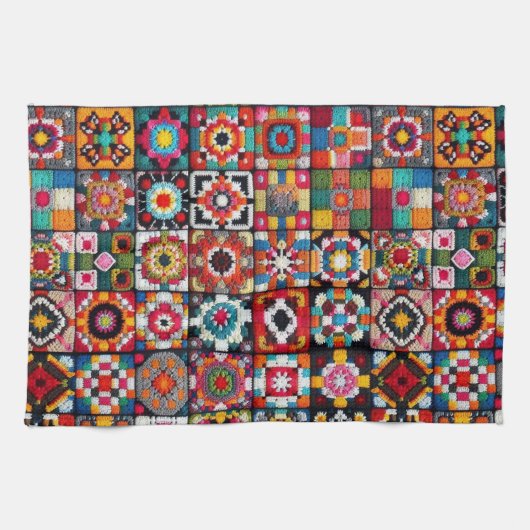 Oma-hakenpatroon voor dekensprint  theedoek (Horizontaal)