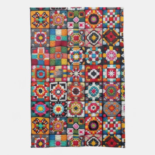 Oma-hakenpatroon voor dekensprint  theedoek (Verticaal)