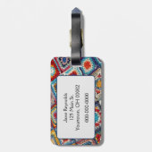 Oma-hakenquilt  bagagelabel (Achterkant verticaal)