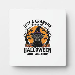Oma Halloween Labrador Grappig Vintage_1 Fotoplaat