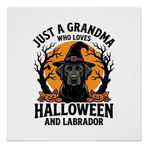 Oma Halloween Labrador Grappig Vintage_1 Perfect Poster
