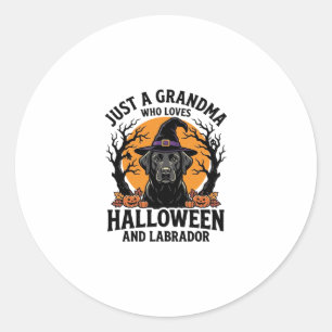 Oma Halloween Labrador Grappig Vintage_1 Ronde Sticker