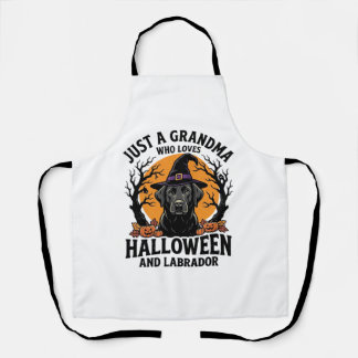 Oma Halloween Labrador Grappig Vintage_1 Schort