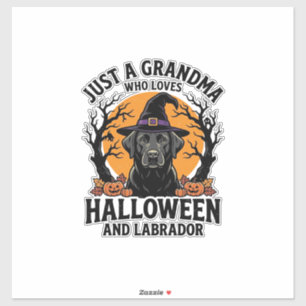 Oma Halloween Labrador Grappig Vintage_1 Sticker