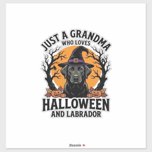 Oma Halloween Labrador Grappig Vintage_1 Sticker (Vel)