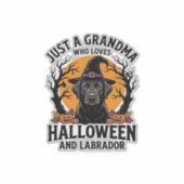 Oma Halloween Labrador Grappig Vintage_1 Sticker (Voorkant)