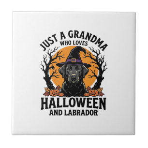 Oma Halloween Labrador Grappig Vintage_1 Tegeltje