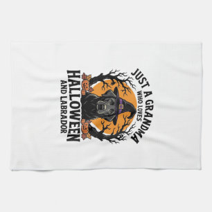 Oma Halloween Labrador Grappig Vintage_1 Theedoek