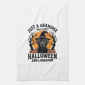 Oma Halloween Labrador Grappig Vintage_1 Theedoek (Verticaal)