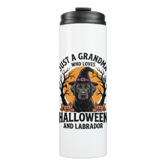 Oma Halloween Labrador Grappig Vintage_1 Thermosbeker