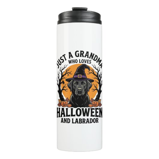Oma Halloween Labrador Grappig Vintage_1 Thermosbeker (Voorkant)